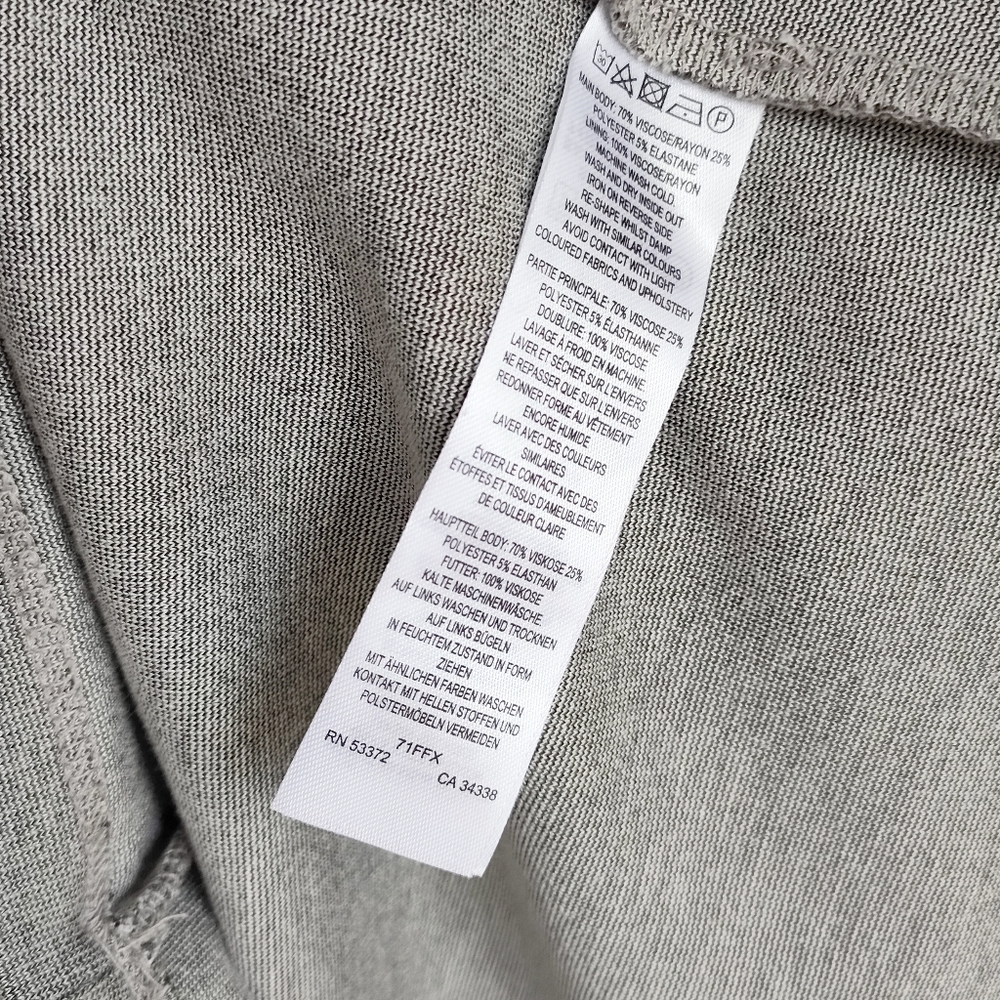 French Connection Grey Wrap Sleeveless Shift Dress Size 14 - Picture 4 of 7